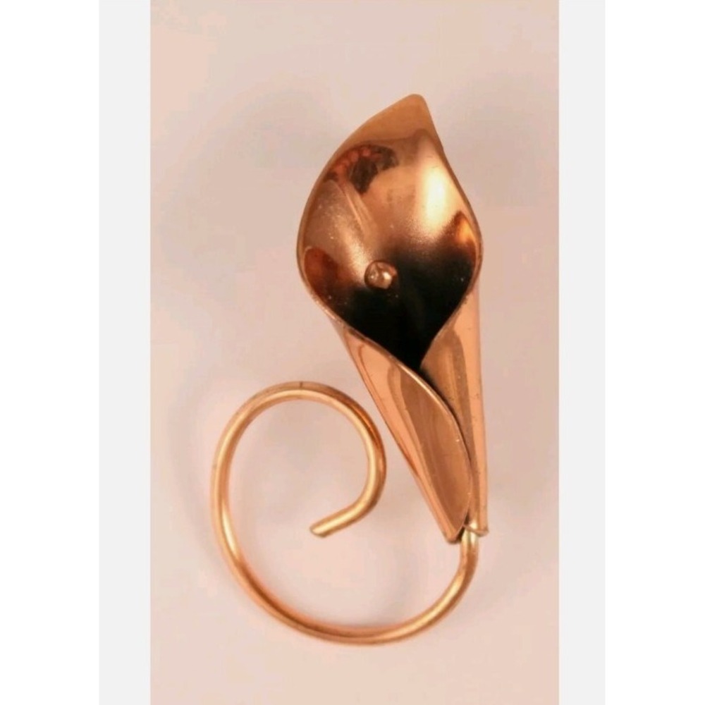 Vintage Stuart Nye Brass Cali Lily Brooch